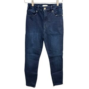Good American Good Legs Skinny Crop Blue 224 Size 4/27 EUC Dark Wash G0757